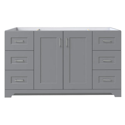 Hawthorne 60 in. W x 21-3/4 in. D Single Bowl Vanity Cabinet in Twilight Gray - Super Arbor