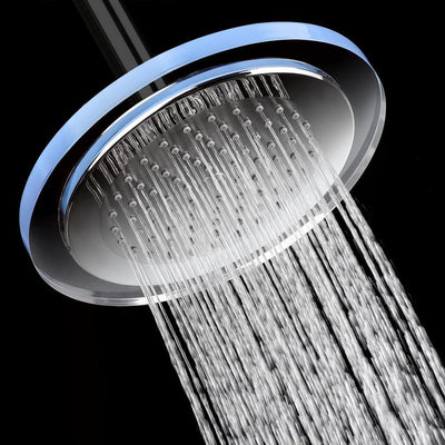 1-Spray 11.81 in. Single Wall Mount Fixed Rain Shower Head in Blue - Super Arbor