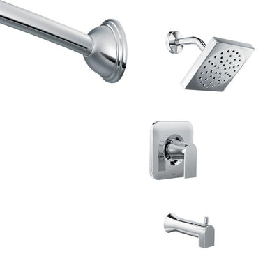 Genta Single-Handle 1-Spray Tub and Shower Faucet in Chrome with Shower Rod (Valve Included) - Super Arbor