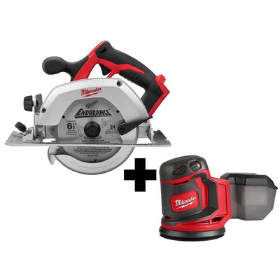 M18 18-Volt Lithium-Ion Cordless 6-1/2 in. Circular Saw with M18 5 in. Random Orbit Sander - Super Arbor