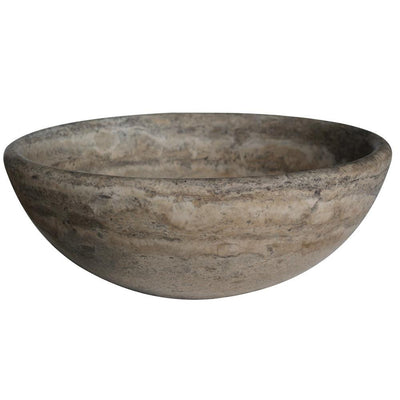 Round Natural Stone Vessel Sink in Grey - Super Arbor