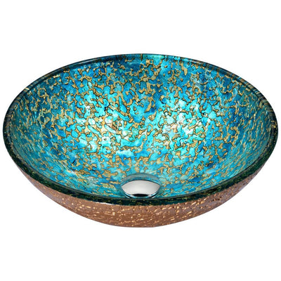 Chrona Series Vessel Sink in Gold/Cyan Mix - Super Arbor