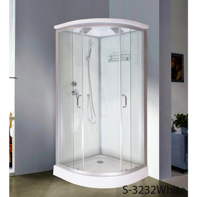 Lavish 35-1/2 in. x 35-1/2 in. x 86 in. Corner Drain Corner Shower Stall Kit in White with Easy Fit Drain - Super Arbor