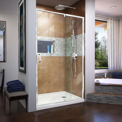 Flex 38 to 42 in. x 72 in. Framed Pivot Shower Door in Chrome - Super Arbor