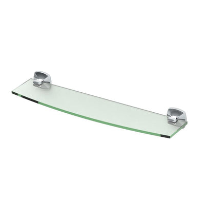 Jewel 21.5 in. L x 3.5 in. H x 5.5 in. W Glass Bathroom Shelf in Chrome - Super Arbor