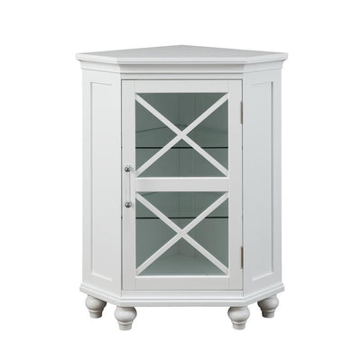 Blue Ridge 24-3/4 in. W x 17-1/2 in. D x 32 in. H Corner Floor Cabinet in White - Super Arbor