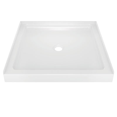 Classic 400 36 in. x 36 in. Single Threshold Alcove Shower Base in High Gloss White - Super Arbor