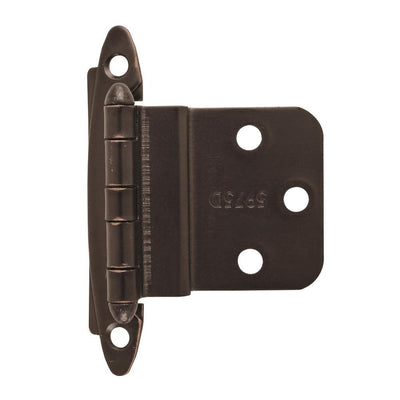 3/8 in. (10 mm) Oil-Rubbed BronzeInset Non Self-Closing, Face Mount Hinge (2-Pack) - Super Arbor